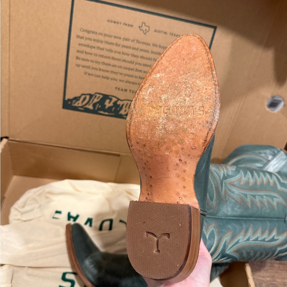 Tecovas Women's Teal Leather Heeled Boots - Picture 6 of 6